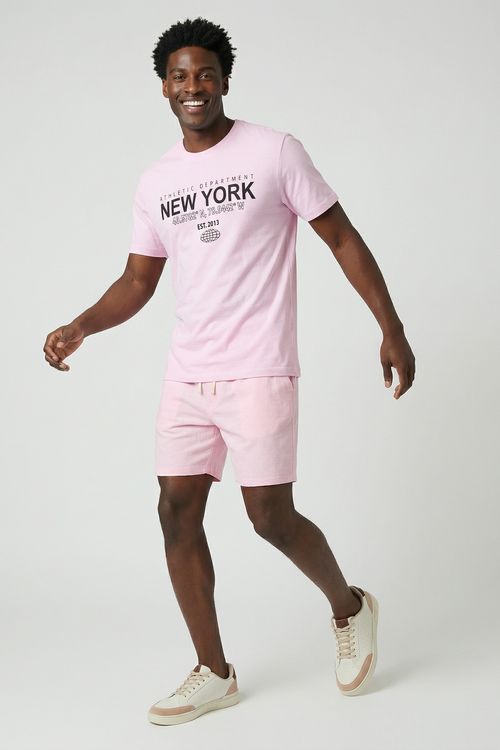 Shorts Masculino Rosa Claro Liso
