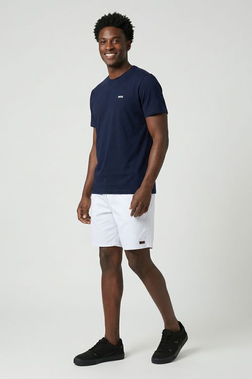 Bermuda Masculina Branca Sarja Cós Ajustável