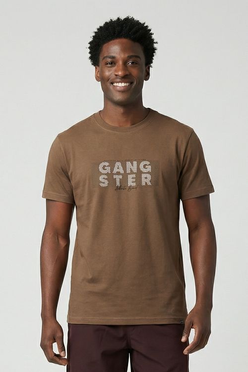 Camiseta Masculina Marrom GANGSTER Texturizada