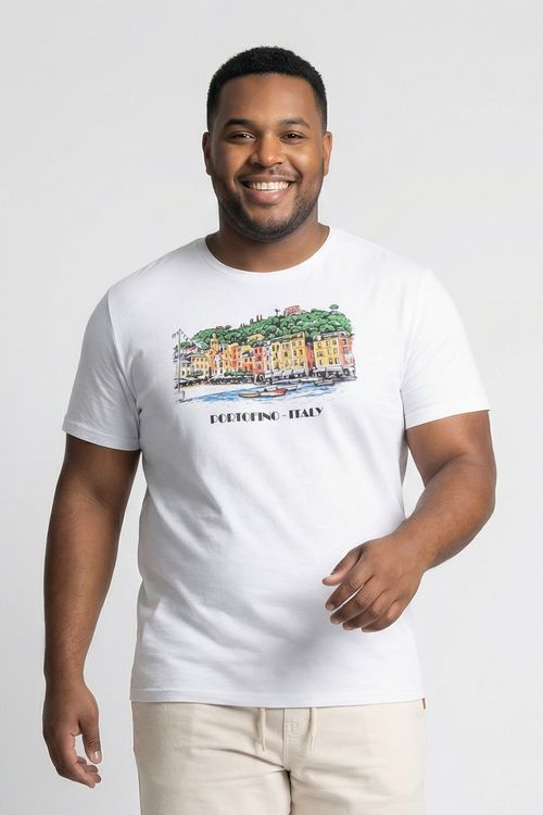 Camiseta Masculina Off White Estampa Portofino Italy