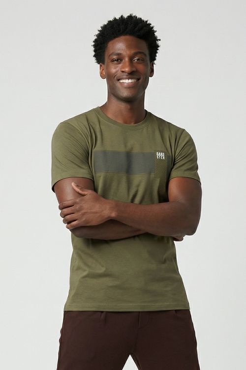 Camiseta Masculina Verde Oliva Faixa Horizontal BARD STER