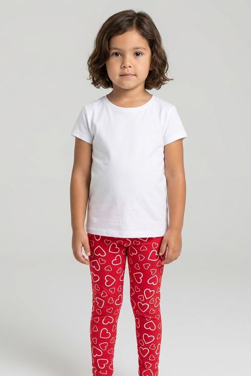 Legging inf4/8nas rot coração verm vermelho claro