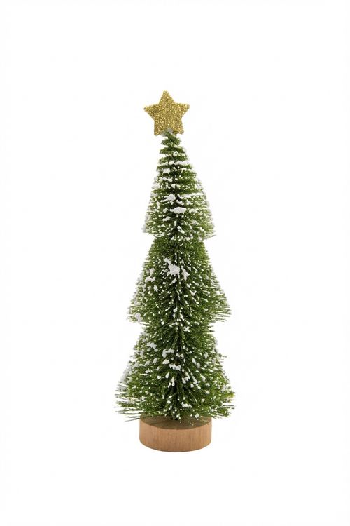 Árvore de Natal Verde Nevada Média com Estrela Dourada