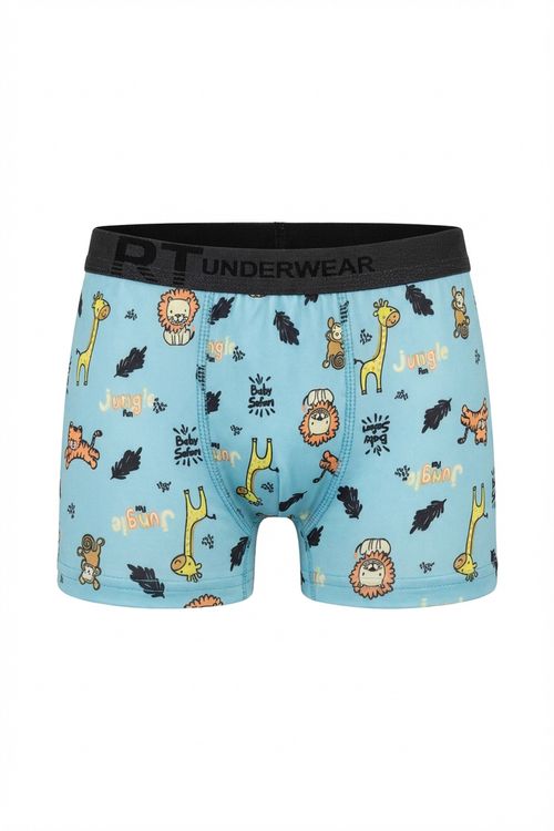 Cueca Boxer Infantil Menino Azul Animais da Selva