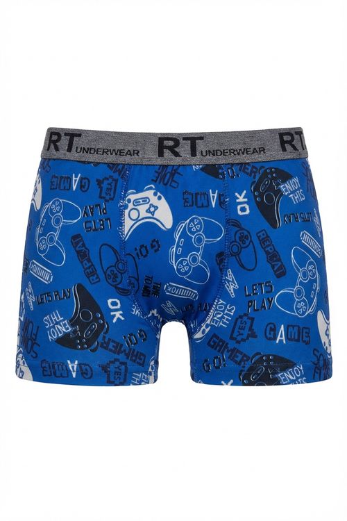 Cueca Boxer Masculina Azul Estampa Gamer