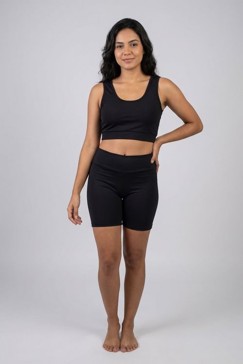 Top Fitness Cropped Feminino Preto