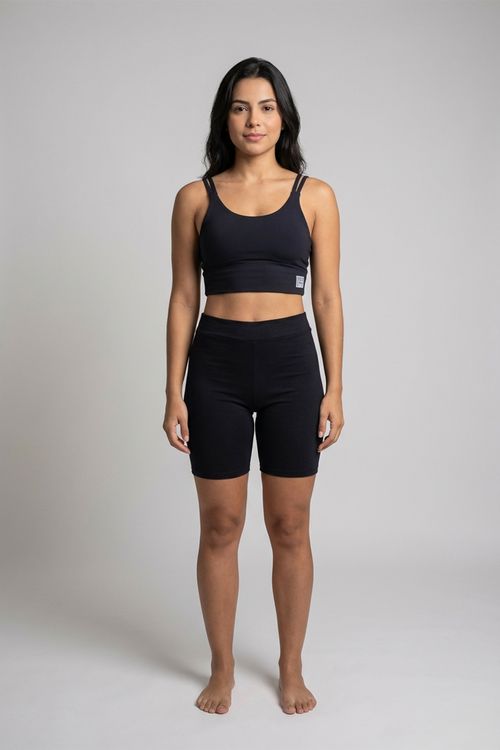 Top Esportivo Feminino Azul Noturno Alças Duplas