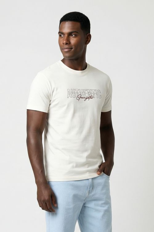 Camiseta Masculina Off-White Estampa Authentic Gangster