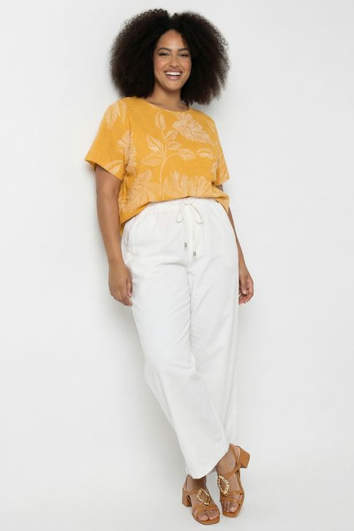 Calça Reta Feminina Off-White