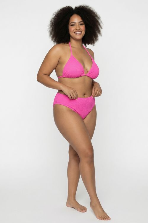 Calcinha de Biquíni Feminino Fúcsia Texturizado