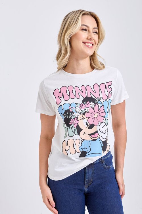 Blusa Feminina Off White Minnie 'Flower Power' Floral