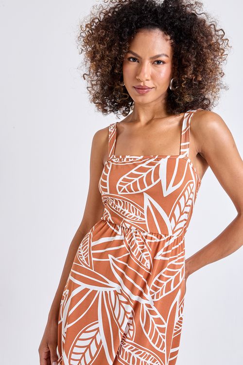 Vestido fem casu fcav099 longo estampado estampado