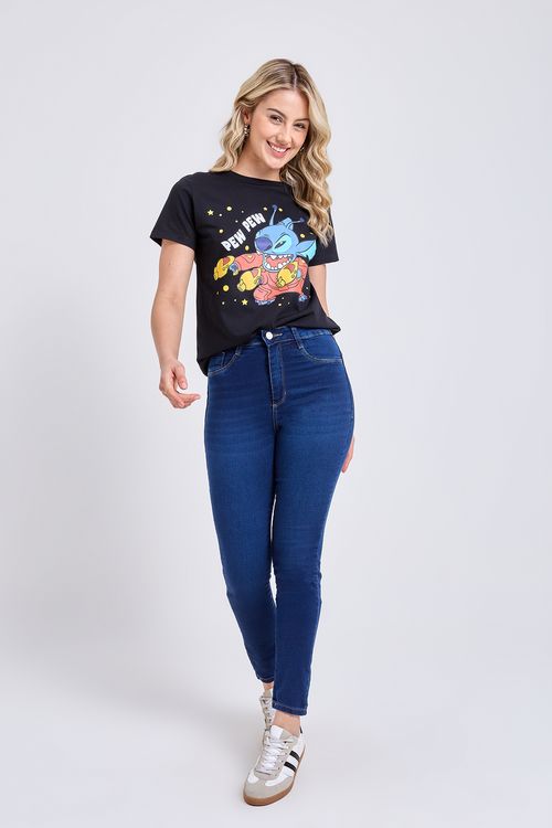 Calça Jeans Feminina Skinny Push Up Azul Escuro