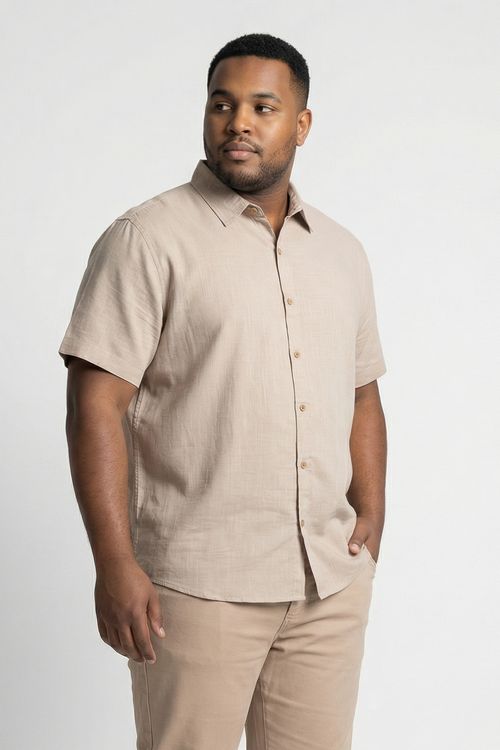 Camisa Masculina Bege Médio