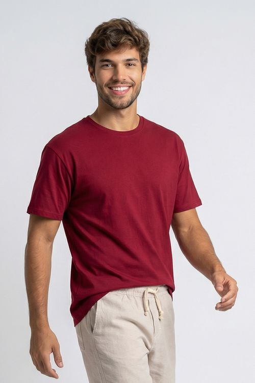 Camiseta Masculina Bordô Lisa