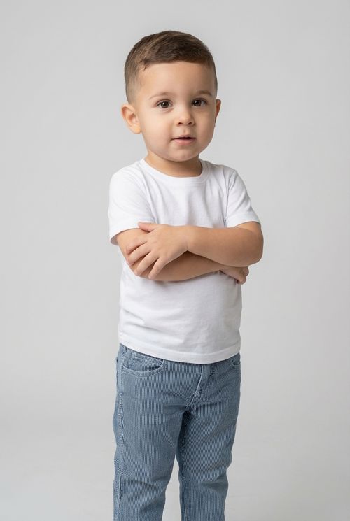 Calça Jeans Infantil Slim Azul Listrada