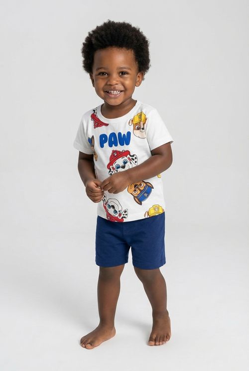 Conjunto Infantil Menino Off White/Azul Patrulha Canina