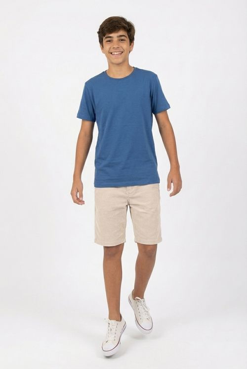 Shorts Infantil Menina Bege Claro Juvenil Listrada