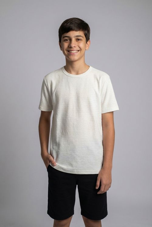 Blusa Juvenil Menina Off White Maquinetada