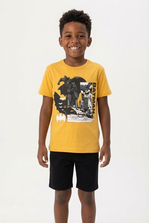 Camiseta Infantil Menino Amarela Batman