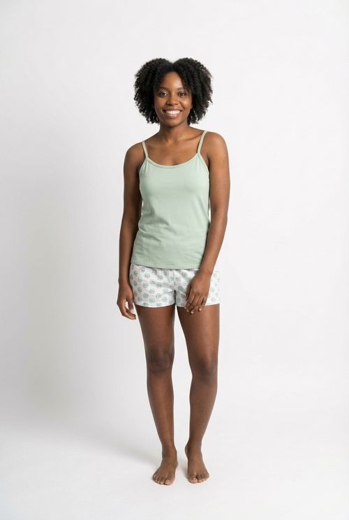 Pijama Feminino Verde Menta Estampa Trevo