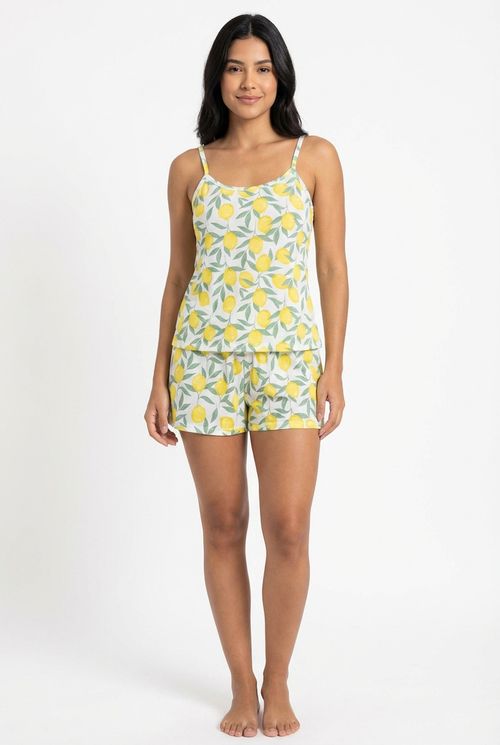 Conjunto Pijama Feminino Curto Liganete Limão Tropical