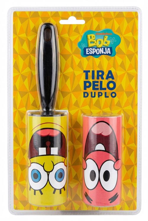 Kit Rolo Tira Pelos Duplo Infantil Estampa Bob Esponja