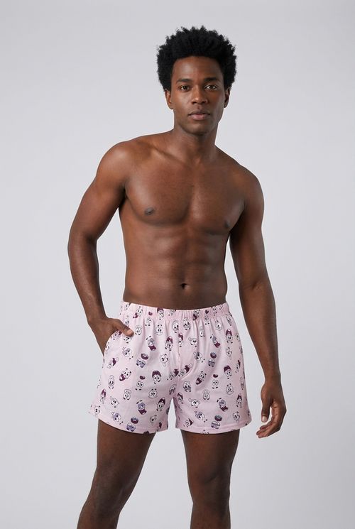 Cueca Boxer Masculina Rosa Patrik Divertida