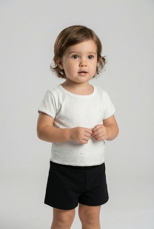 Blusa Infantil Menina Branca Pontos de Luz