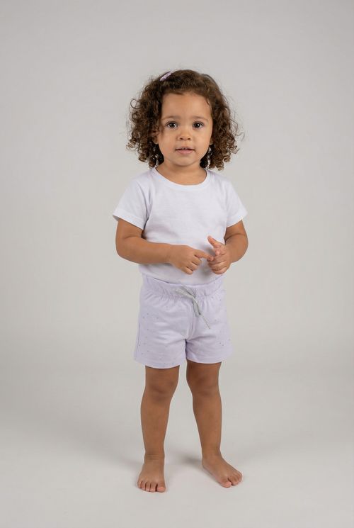 Shorts Infantil Menina Branco com Glitter