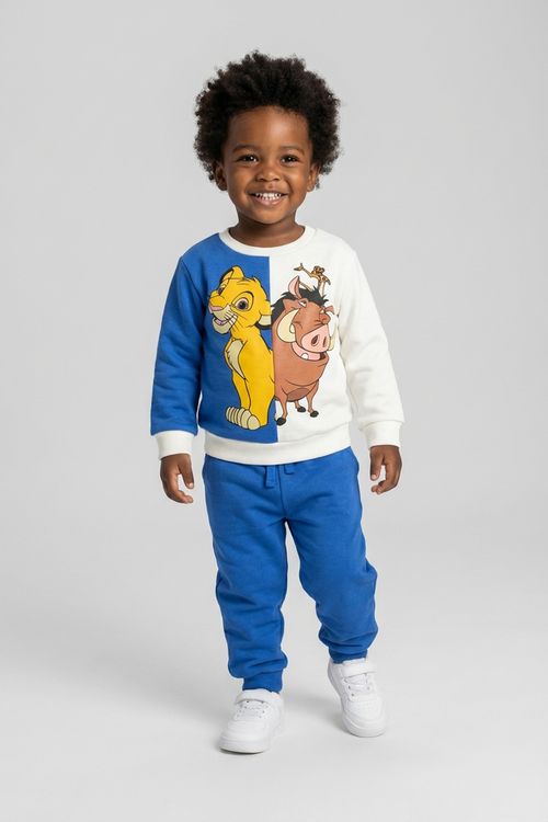 Conjunto infantil menino Azul Médio Simba e Pumbaa