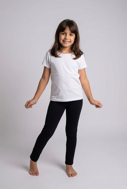 Calça Legging Infantil Menina Preta Lisa