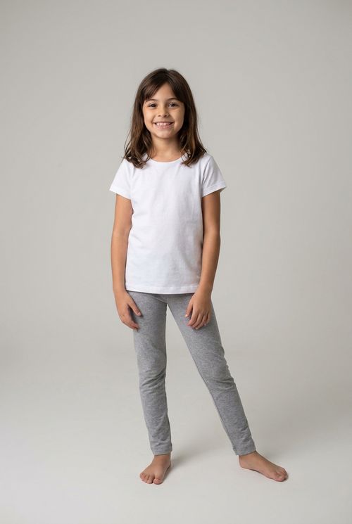 Legging Infantil Menina Cinza Claro Mescla Lisa