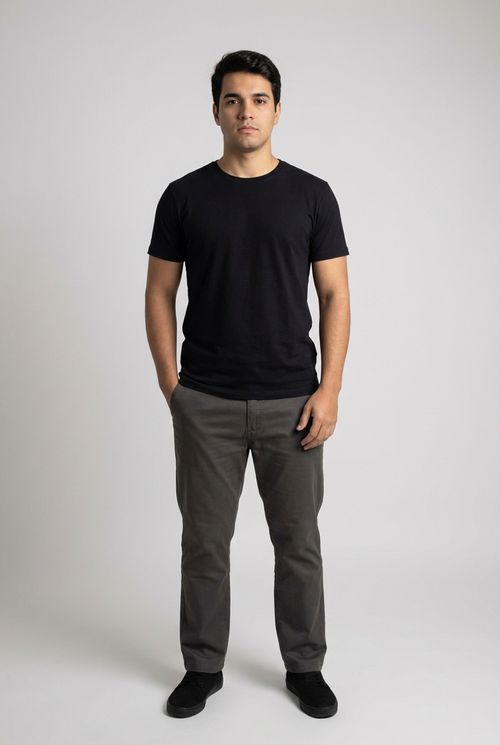 Calça Chino Masculina Chumbo