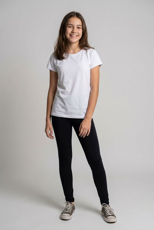 Legging Infantil Menina Preta Juvenil Lisa