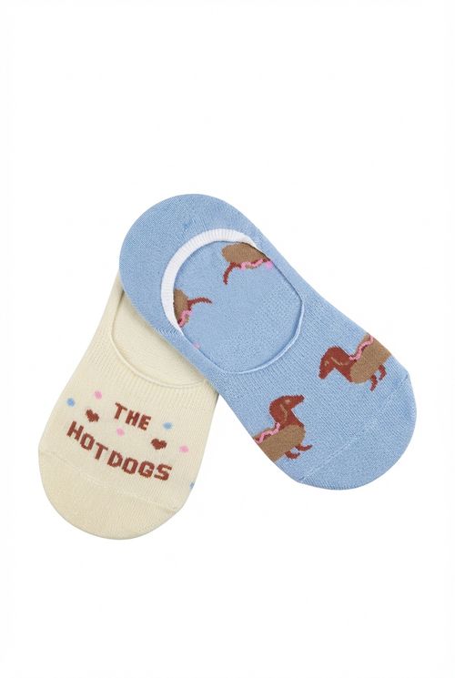 Meias Sapatilha Femininas Cachorrinhos e Hotdogs