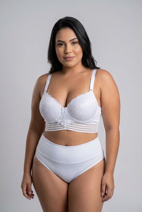 Sutiã Feminino Branco Renda Floral Listrada