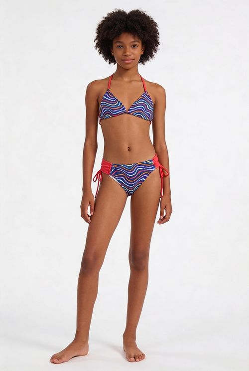 Conjunto Biquíni Infantil Menina Ondas Coloridas Juvenil