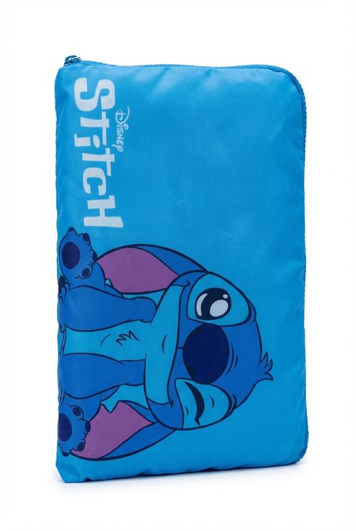 Mochila Dobrável Infantil Azul Vibrante Estampa Stitch Disney