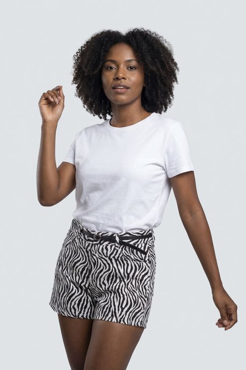 Shorts fem promo 60400h srj c/cinto zebr estampado