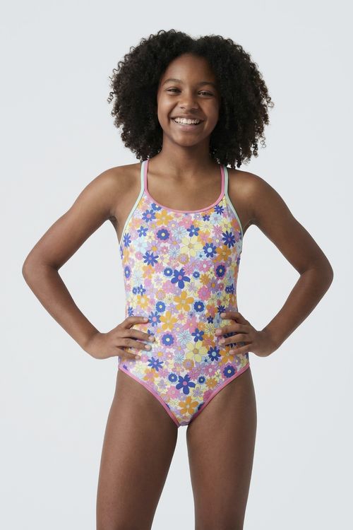 Maiô Infantil Menina Multicolorido Juvenil Floral