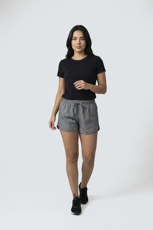 Shorts Feminino Tactel Cinza Médio