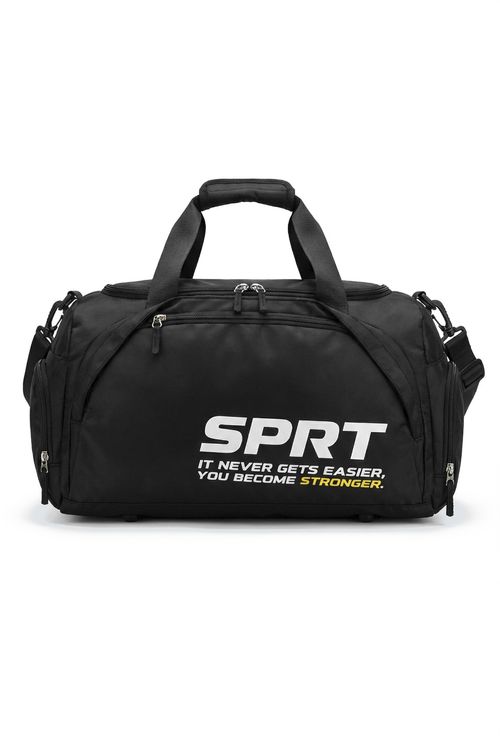 Mala Esportiva Masculina Preta Estampa Sprt