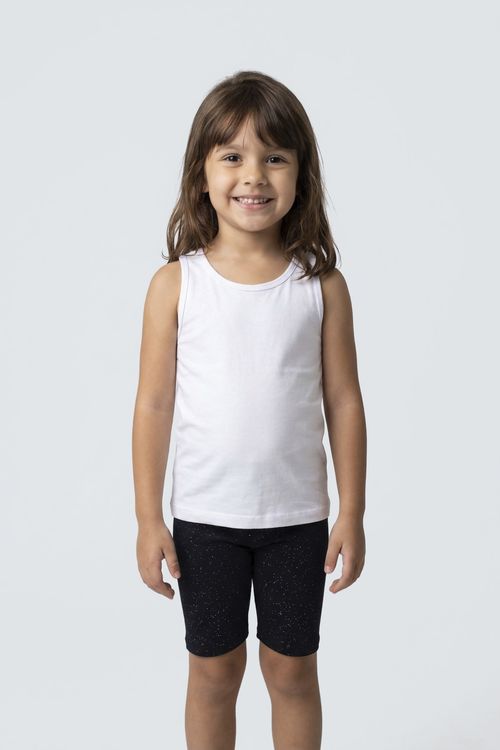 Shorts Ciclista Infantil Menina Preta Brilhante Glitter