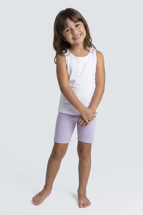 Shorts Ciclista Infantil Menina Lilás Glitter