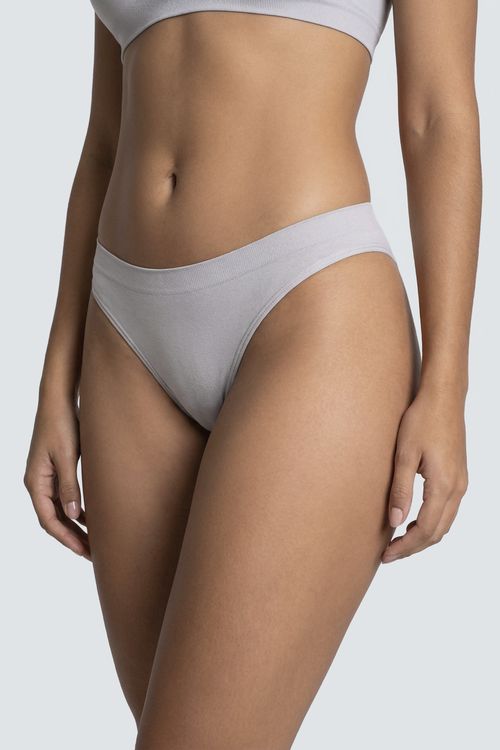 Calcinha Biquíni Feminina Lilás Sem Costura Cós Canelado