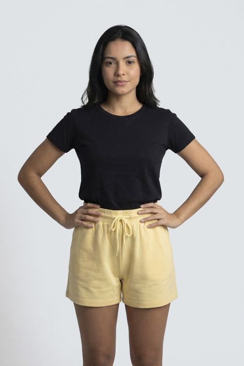 Shorts Feminino Amarelo Claro