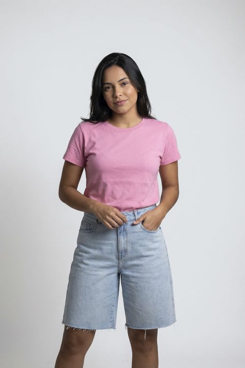 Shorts Jeans Feminino Azul Claro Barra Desfiada