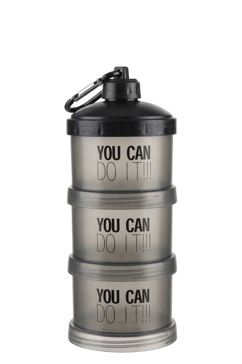 Pote Snack Fitness Preto Estampa You Can Do It