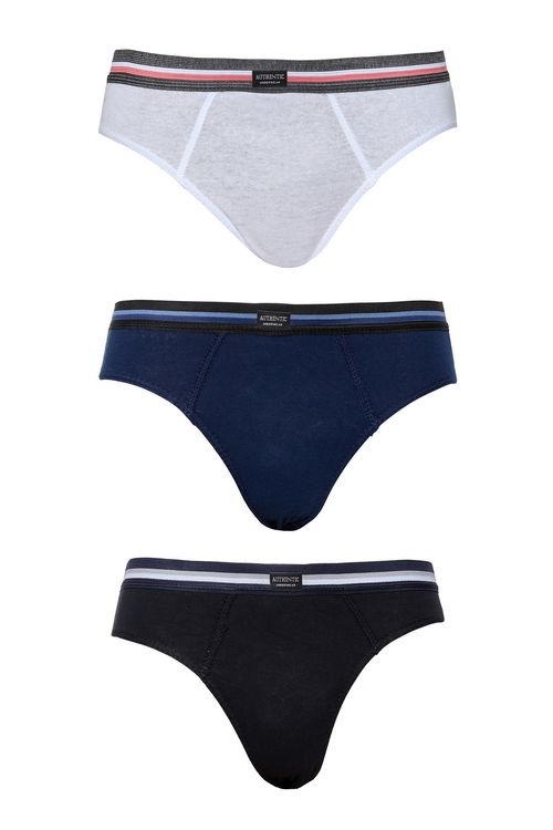 Kit cueca 3x1 elastico aparente m sortido